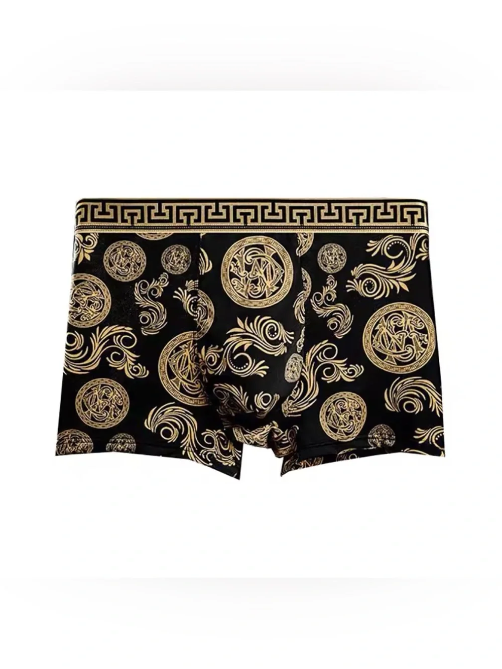 Black & Gold Baroque Print Comfortable Boxer Briefs